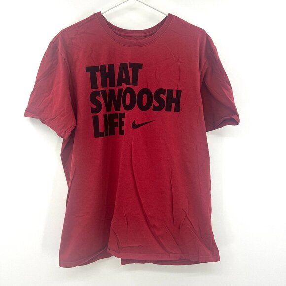 Nike The Nike Tee Athletic Cut Red That Swoosh Life T-Shirt Men's XL - Picture 1 of 3